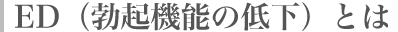 ED（勃起機能の低下）とは